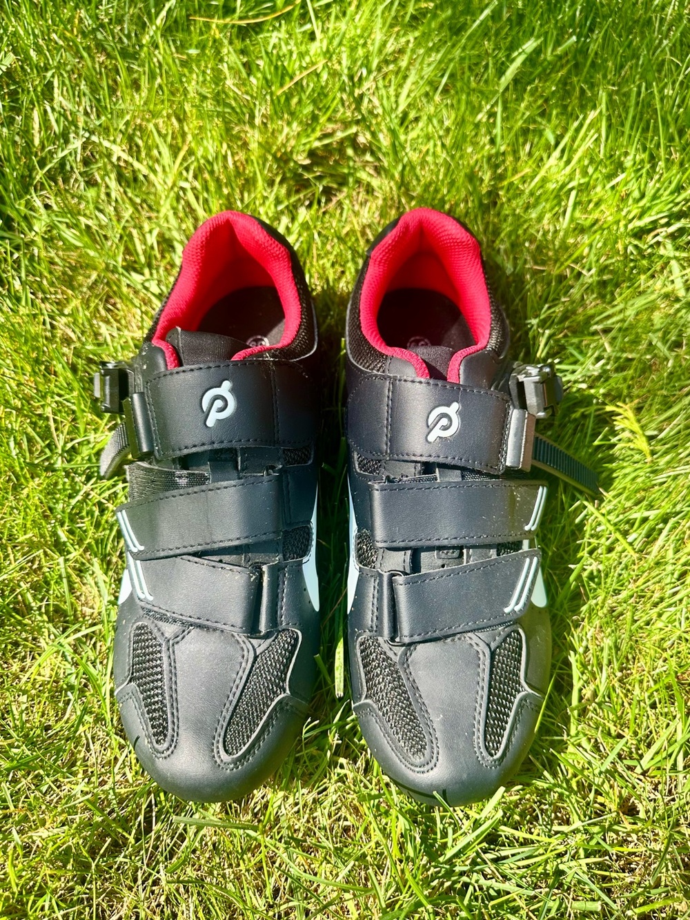 Peloton Cycling Shoes Black Red Size 39 Women’s 8 + Delta Cleats